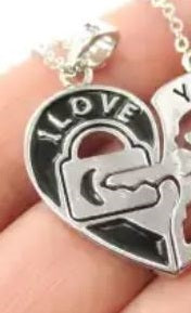 Set Of 2 Heart Design Couple’s Pendant, Ily
