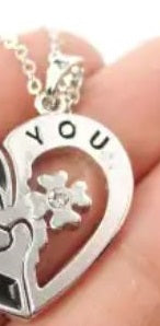 Set Of 2 Heart Design Couple’s Pendant, Ily