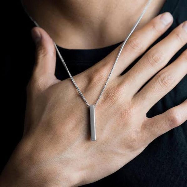Vertical Bar Necklace Locket Chain For Boys Girls Neck Chain For Men With Locket Men`s