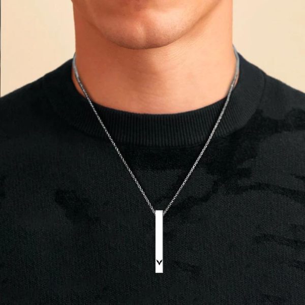 Vertical Bar Necklace Locket Chain For Boys Girls Neck Chain For Men With Locket Men`s